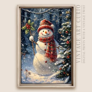Cheerful Snowman Holiday Wall Art - Winter Christmas Decor for Living Rooms, Kids&#39; Rooms, and Entryways - Cozy Festive Home Decor