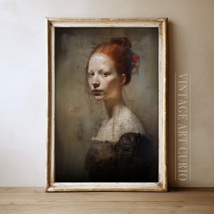 peinture vintage de portrait de femme | Portrait antique | Impression d'art numérique vintage IMPRIMABLE | peinture à l'huile vintage | Portrait de Femme Ancien