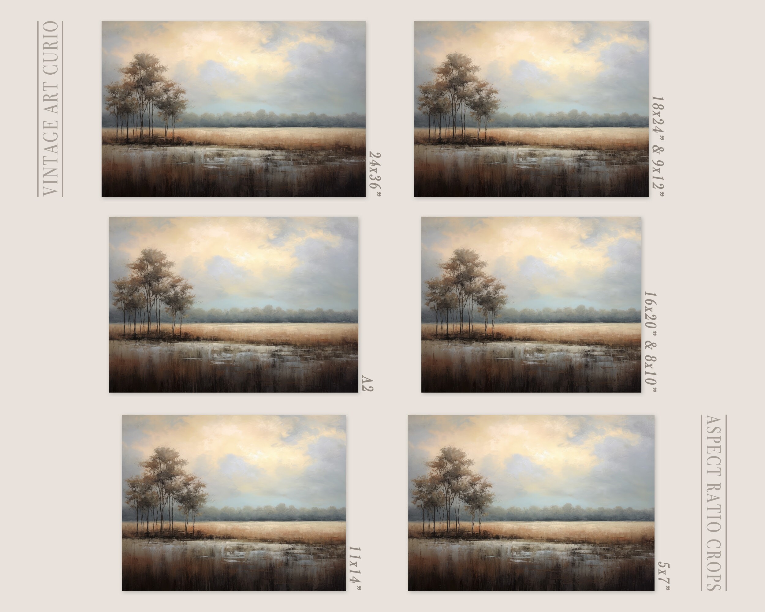 Vintage Neutral Wall Art Print - Cottagecore & Farmhouse Decor - Large ...