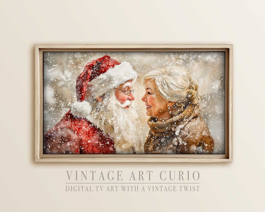 Vintage Mr and Mrs Claus Loving Portrait TV Frame Art & Screensaver ...