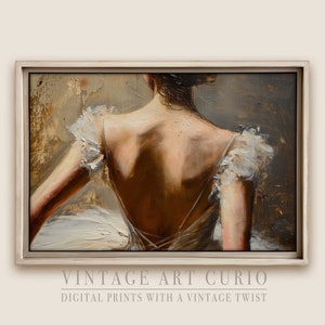 Ballerina Oil Painting Print: Vintage Balletcore Bedroom Art (Digital Download)