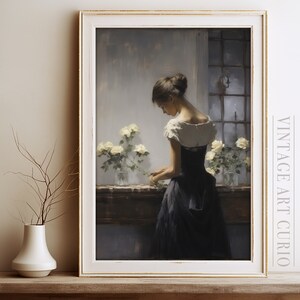 peinture vintage de portrait de femme | Portrait antique | Impression d'art numérique vintage IMPRIMABLE | peinture à l'huile vintage | Portrait de Femme Ancien