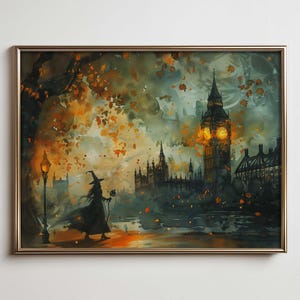 Magical Witchy Wall Art, Halloween Prints & Witchy Home Decor - London Witch, Rustic Farmhouse Wall Art - Witchcraft Downloadable Poster