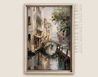 Venice Cottagecore Art Print: Vintage Italian Oil Painting (Digital Download)