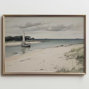 Rustikales Segelboot Poster: Sommerfrische Cottage Kunst (Digitaler Download)