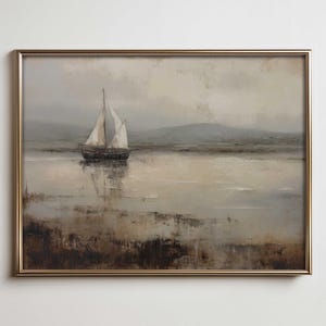 Küstensegelboot Druck: Vintage Maritime Cottage Kunst (Digitaler Download)