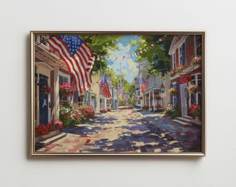 Vintage Americana Flag Print: Rustic 4th of July Farmhouse Decor (Digital Download)