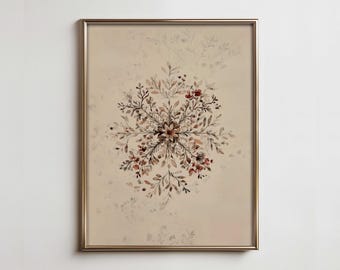 Watercolor Snowflake Wall Art, Winter Wonderland Decor, Elegant Christmas Print for Living Room, Nursery, or Holiday-Themed Spaces
