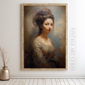 peinture vintage de portrait de jeune fille | Portrait antique | Impression d'art numérique vintage IMPRIMABLE | peinture à l'huile vintage | Portrait de Femme Ancien
