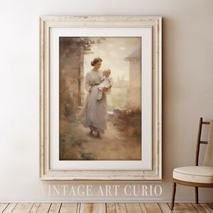 Mother and Child Portrait Painting | Vintage Portrait | Vintage PRINTABLE Digital Art | Vintage Female Oil Painting | Antique Woman Portrait