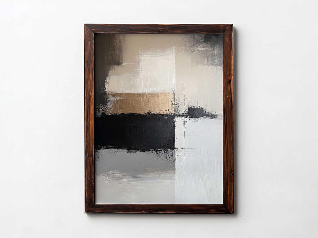 Wabi Sabi Japandi Wall Art – Earth Tone Abstract Digital Print, Neutral ...