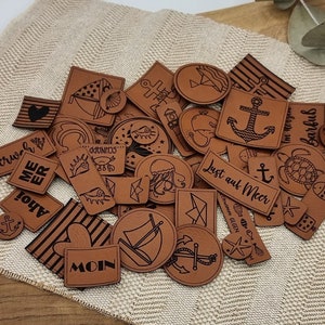 Artificial leather labels maritime