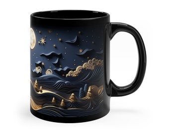 Starry Night Serenity V2 - 11oz Black Mug