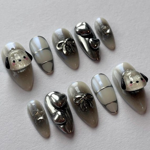 Sanrio Nails Pochacco Nails Cute Nails Hello Kitty Nail Press on