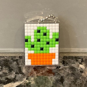 Cactus Pixel Art Keychain