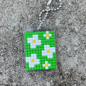 Flower Pixel Art Keychain