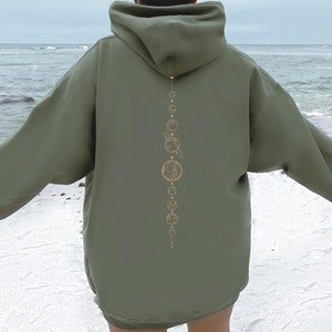 celestial hoodie moon hoodie vintage hoodie boho clothing dark academia sweater mystical space vintage oversized hoodie tarot mystical image 2