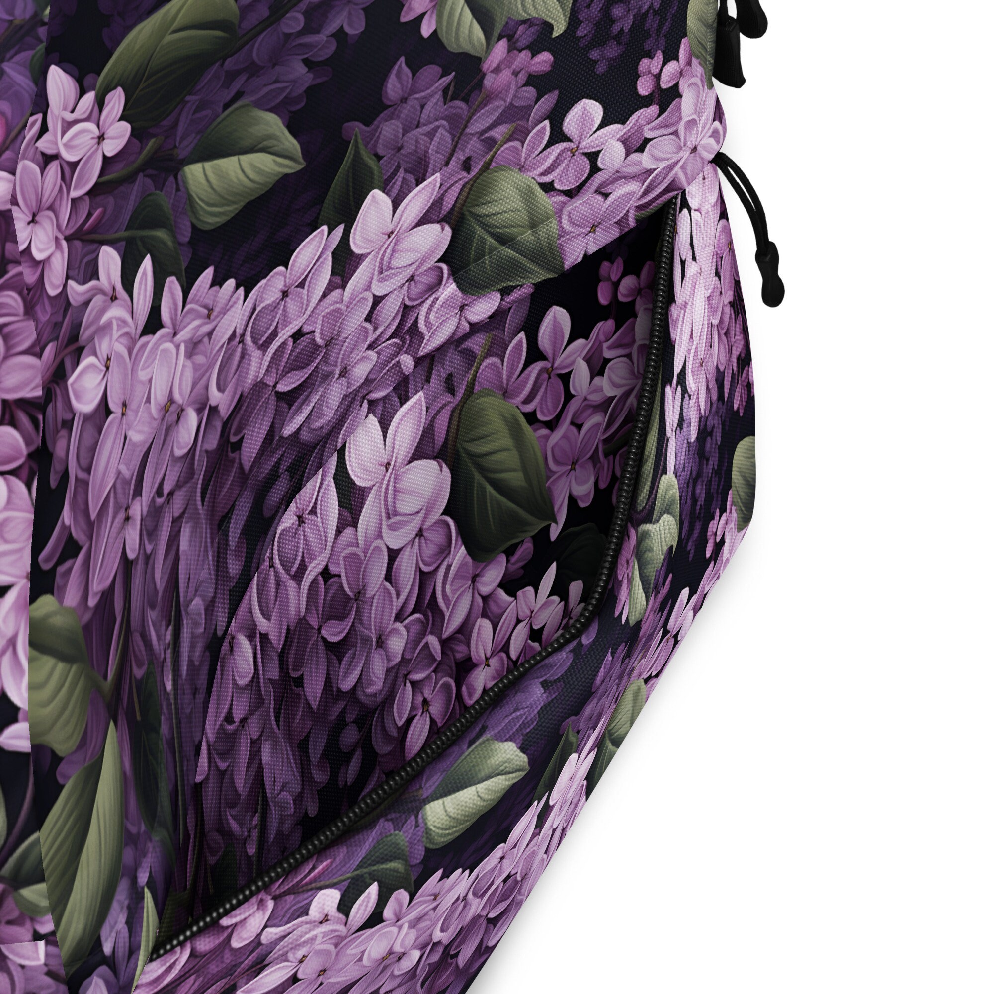 Lilac Embossed Floral Backpack Tote Embossed Lilac+purple Genuine Leather Backpack, Handmade  main image 3