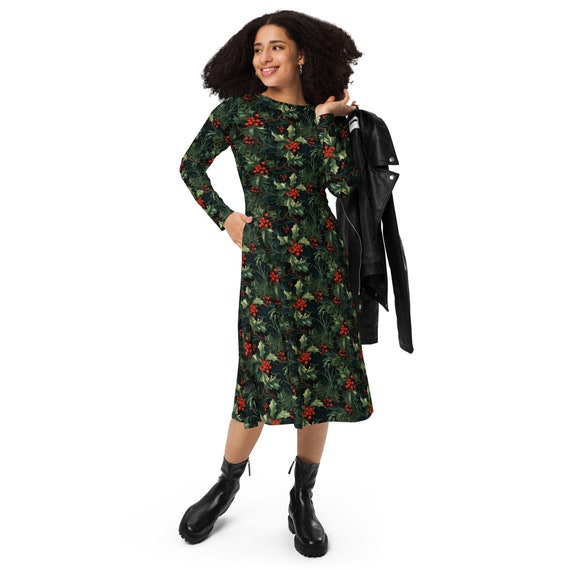 Holly Long Sleeve Midi Dress - Etsy Israel