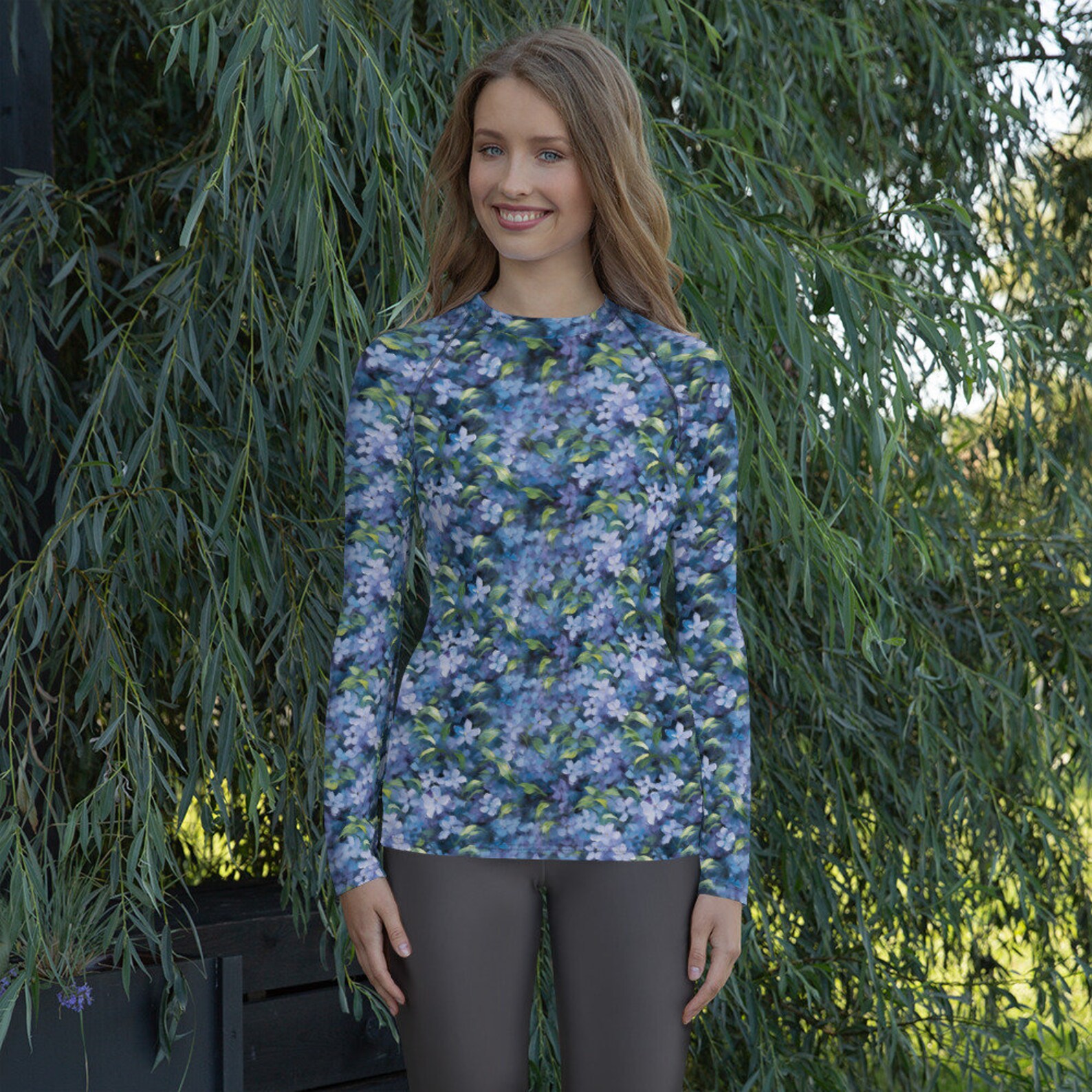 Periwinkle Blue Long Sleeve Rash Guard by RuggedButts