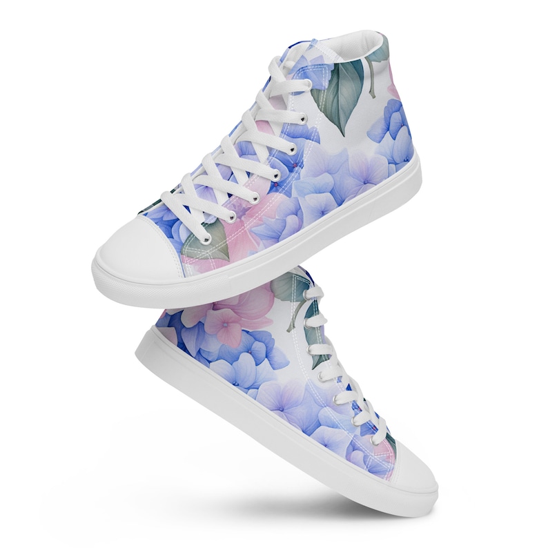 Hydrangea Womens High Top Canvas Shoes - Etsy