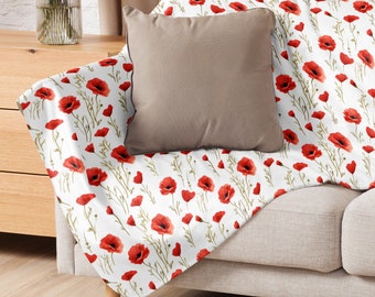Poppy Sherpa blanket