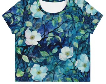 Wild rose All-Over Print Crop Tee