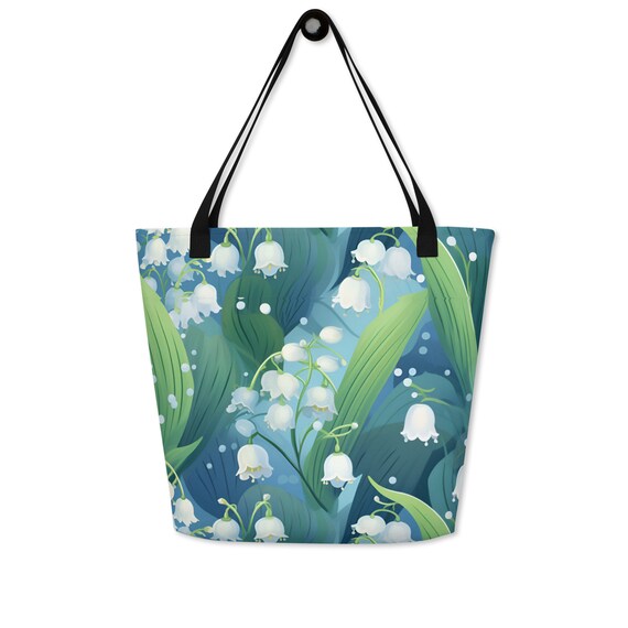 Lily of the Valley Large Tote Bag With Pocket - Etsy
