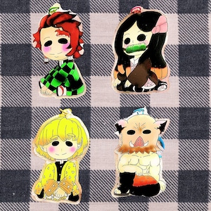 Demon Anime Inspired Slayer Keychains Fanart Anime Merch Tanjiro I Nezuko I Inosuke I Zenistu