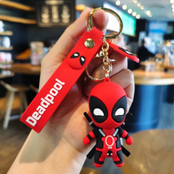 Deadpool Keychain - Marvel Comics Character Keyring for Fans, Collectible, Backpack Accessory, Witty Gift, Antihero Souvenir, Comic Fan