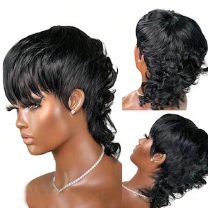 Gray hot sale mullet wig