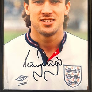 Tony Dorigo 100% Original and Genuine Hand Signed Framed (12&quot; X 9&quot;) England Photo - Complete with Certificate Of Authenticity (COA);