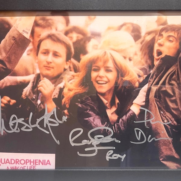 Stunning Leslie Ash, Phil Daniels, Roy Edwards, Quadrophenia Hand Signed Framed 10' x 8' inch Photo AFTAL COA, Certificate Of Authenticity