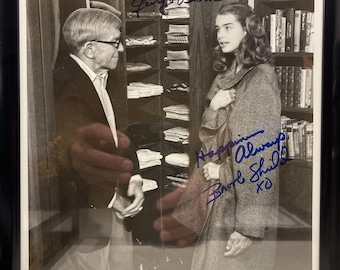 Brooke Shields and George Burns 100% Guaranteed Hand Signed 'Just You and Me, Kid' Original Photo With COA. Black Framed 10' inch X 8' inch