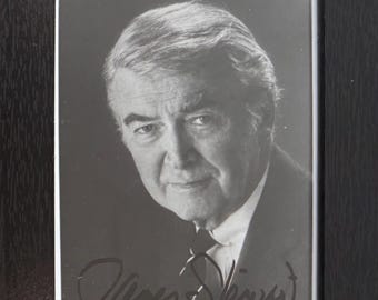 James 'Jimmy' Stewart, U.S Actor, Guaranteed Hand Signed Photo - With COA - Certificate Of Authenticity. Framed 15cm x 10cm.