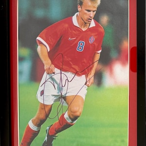 Dennis Bergkamp, Arsenal, Ajax, Dutch Legend - Black Framed 10&#39; x 8&#39; inch Guaranteed Hand Signed Photo & COA Certificate of Authenticity