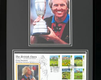Greg Norman, Golf Legend, A Guaranteed Hand Signed Original 'The Open' 1994 First Day Cover (FDC), Framed 40cm x 30cm, With COA.
