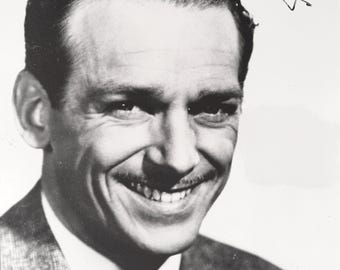 Douglas Fairbanks Junior. U.S. Actor 25cm x 20cm 100% Hand Signed Original Publicity Photo With COA - Certificate Of Authenticity