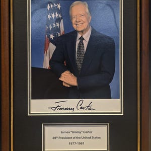 カーター大統領 直筆サイン 証明書付き JIMMY CARTER AUTO 本 ジミー・カーターのサイン入り8x10写真 - ジョン・第39代