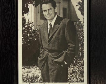 Glenn Ford, Famous American Actor, Guaranteed Hand Signed Publicity Photo With COA - Framed 15cm x 10cm.