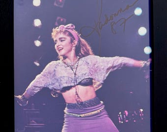 Madonna, Singer, Actress, American Cultural Icon, 100% Guaranteed Hand Signed Photo Presentation, Framed 25cm x 20cm With COA.