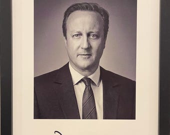 David Cameron, Former British Prime Minister, Framed (10' x 8' inch) 100% Hand Signed Photo With Certificate Of Authenticity COA