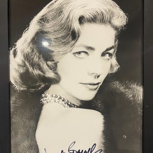 Lauren Bacall, 100% Guaranteed Hand Signed Photo - With COA - Certificate Of Authenticity. Black Framed (10&#39; inch X 8&#39; inch).