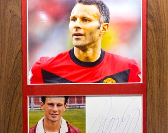 ライアン・ギグスの 100% オリジナル、正規の直筆サイン入り、額入り