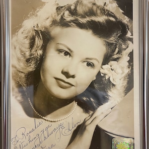 Guaranteed Hand Signed Vera-Ellen, Famous Actress, Publicity Photo - With COA - Certificate Of Authenticity. Silver Framed, 7 inch x 5 inch,