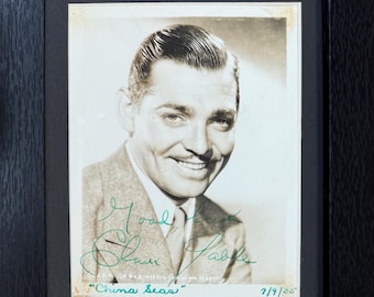Clark Gable RARE Stunning Genuine 100% Guaranteed Hand Original Photo Presentation (15cm x 10cm) - With COA Certificate Of Authenticity