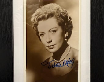Deborah Kerr, 100% Guaranteed Hand Signed Photo - With COA - Certificate Of Authenticity. Black Framed (15cm x 10cm).