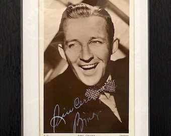 Bing Crosby, RARE Stunning Genuine Guaranteed Hand Signed Photo, Framed 15cm x 10cm With COA Certificate Of Authenticity