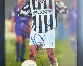 ファビオ・カンナヴァーロ直筆サイン入りイタリアサッカー写真。額入り