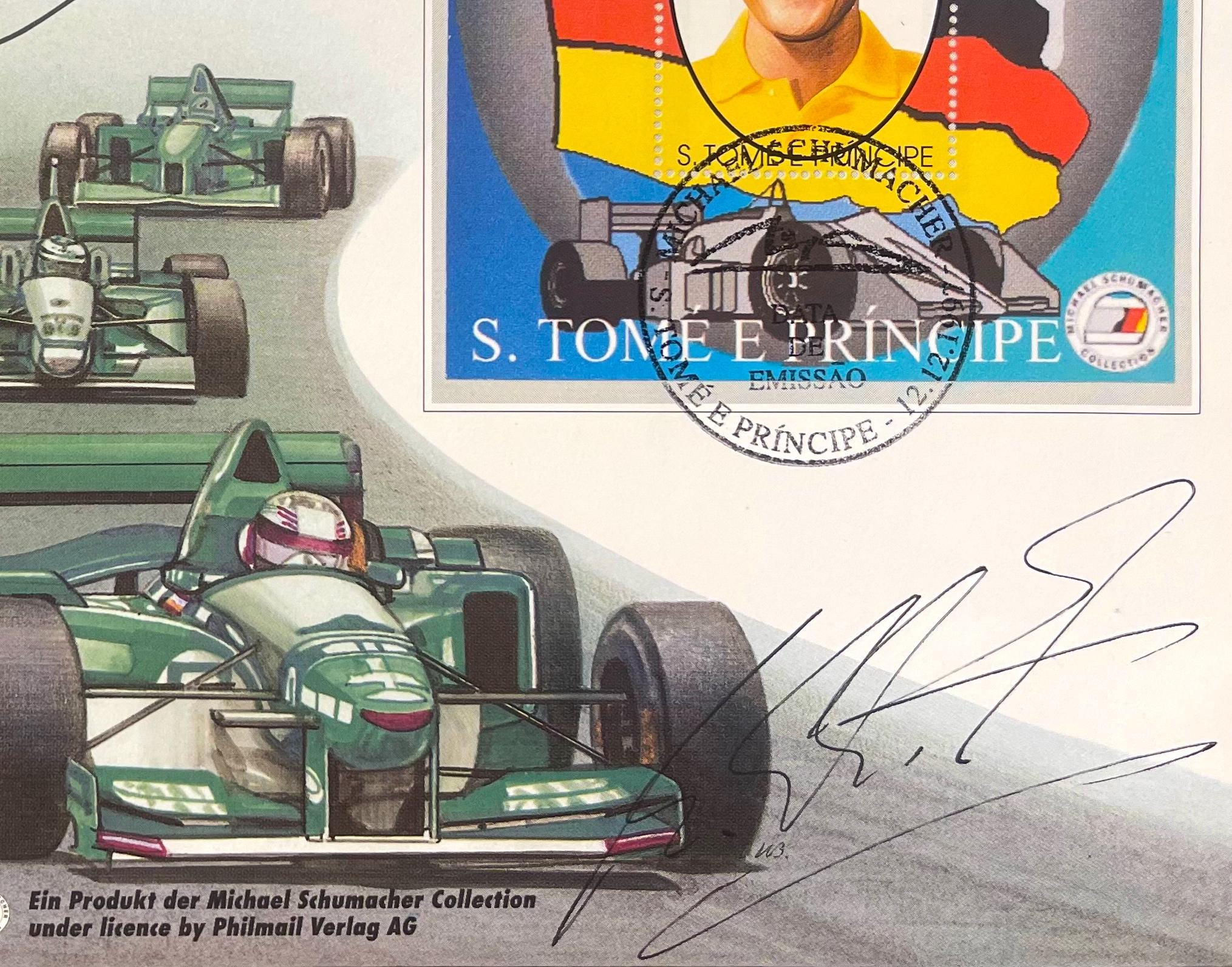 ミハエル・シューマッハ、元 F1 世界チャンピオン、額入り保証付き